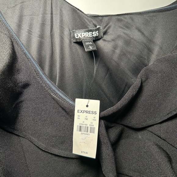 Express off-shoulder ruffle black mini dress - Picture 6 of 6